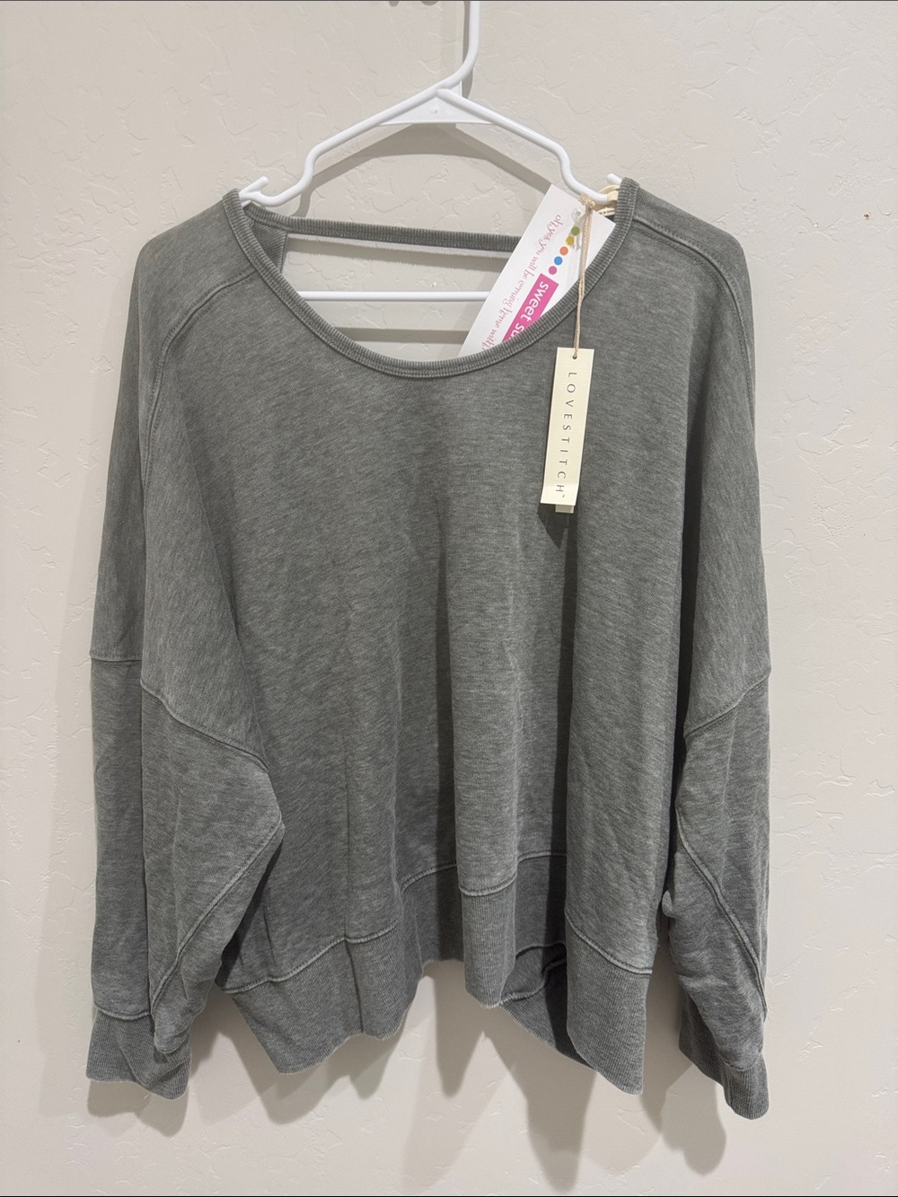 Lovestitch Open Back Sweatshirt - Grey